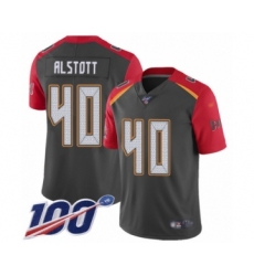 Youth Tampa Bay Buccaneers #40 Mike Alstott Limited Gray Inverted Legend 100th Season Football Jersey