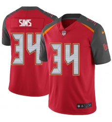 Men's Nike Tampa Bay Buccaneers #34 Charles Sims Red Team Color Vapor Untouchable Limited Player NFL Jersey