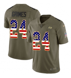 Men's Nike Tampa Bay Buccaneers #24 Brent Grimes Limited Olive/USA Flag 2017 Salute to Service NFL Jersey