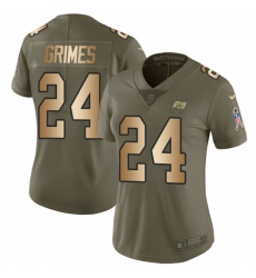 Women's Nike Tampa Bay Buccaneers #24 Brent Grimes Limited Olive/Gold 2017 Salute to Service NFL Jersey