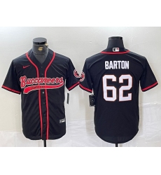 Men's Tampa Bay Buccaneers #62 Graham Barton Black Cool Base Stitched Baseball Jersey