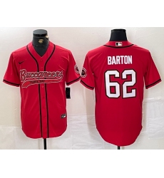 Men's Tampa Bay Buccaneers #62 Graham Barton Red Cool Base Stitched Baseball Jersey