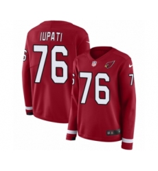 Women's Nike Arizona Cardinals #76 Mike Iupati Limited Red Therma Long Sleeve NFL Jersey