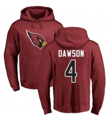 NFL Nike Arizona Cardinals #4 Phil Dawson Maroon Name & Number Logo Pullover Hoodie