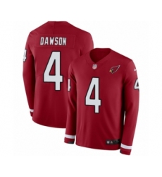 Youth Nike Arizona Cardinals #4 Phil Dawson Limited Red Therma Long Sleeve NFL Jersey