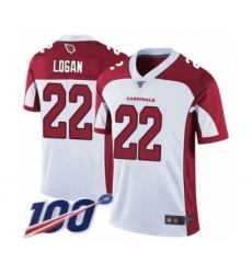 Men's Arizona Cardinals #22 T. J. Logan White Vapor Untouchable Limited Player 100th Season Football Jersey