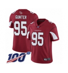 Men's Arizona Cardinals #95 Rodney Gunter Red Team Color Vapor Untouchable Limited Player 100th Season Football Jersey