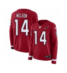 Women's Nike Arizona Cardinals #14 J.J. Nelson Limited Red Therma Long Sleeve NFL Jersey