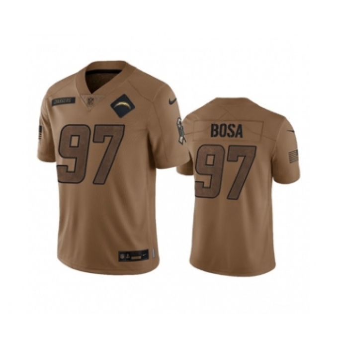 Men's Nike Los Angeles Chargers #97 Joey Bosa 2023 Brown Salute To Service Limited Football Stitched Jersey