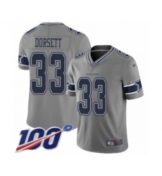 Youth Dallas Cowboys #33 Tony Dorsett Limited Gray Inverted Legend 100th Season Football Jersey