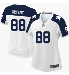 Women's Nike Dallas Cowboys #88 Dez Bryant Limited White Throwback Alternate NFL Jersey