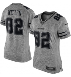 Women's Nike Dallas Cowboys #82 Jason Witten Limited Gray Gridiron NFL Jersey