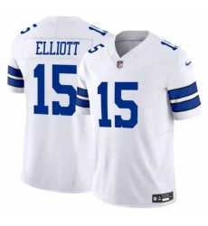 Men's Dallas Cowboys #15 Ezekiel Elliott White 2023 F.U.S.E Vapor Untouchable Limited Football Stitched Jersey