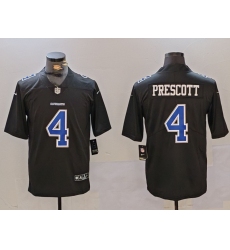 Men's Dallas Cowboys #4 Dak Prescott Black Throwback Vapor Untouchable Limited Stitched Football Jersey