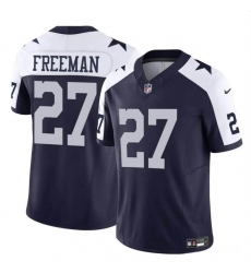 Men's Dallas Cowboys #27 Royce Freeman Navy White 2023 F.U.S.E Thanksgiving Vapor Untouchable Limited Stitched Football Jersey