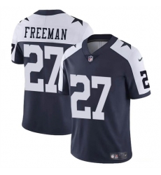 Men's Dallas Cowboys #27 Royce Freeman Navy White Thnaksgiving Vapor Untouchable Limited Stitched Football Jersey