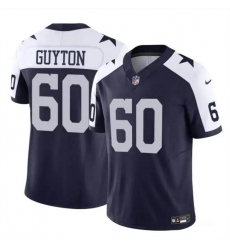 Men's Dallas Cowboys #60 Tyler Guyton Navy White 2024 Draft F.U.S.E Thanksgiving Vapor Untouchable Limited Football Stitched Jersey