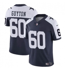 Men's Dallas Cowboys #60 Tyler Guyton Navy White 2024 Draft Vapor Untouchable Thanksgiving Limited Football Stitched Jersey