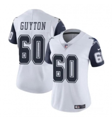 Women's Dallas Cowboys #60 Tyler Guyton White 2024 Draft Color Rush Limited Football Stitched Jersey(Run Small)