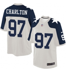 Men's Nike Dallas Cowboys #97 Taco Charlton Limited White Throwback Alternate NFL Jersey