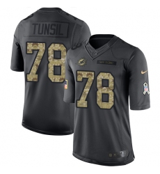 Men's Nike Miami Dolphins #78 Laremy Tunsil Limited Black 2016 Salute to Service NFL Jersey