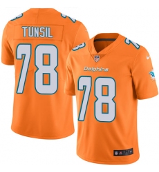 Men's Nike Miami Dolphins #78 Laremy Tunsil Limited Orange Rush Vapor Untouchable NFL Jersey