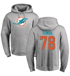 NFL Nike Miami Dolphins #78 Laremy Tunsil Ash Name & Number Logo Pullover Hoodie