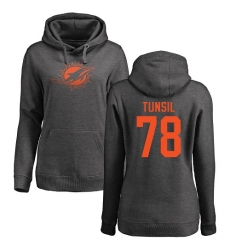 NFL Women's Nike Miami Dolphins #78 Laremy Tunsil Ash One Color Pullover Hoodie