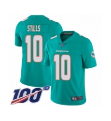 Men's Miami Dolphins #10 Kenny Stills Aqua Green Team Color Vapor Untouchable Limited Player 100th Season Football Jersey
