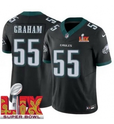 Men's Philadelphia Eagles Brandon Graham #55 Black 2024 2025 Super Bowl LIX F U S E Stitched NFL Jersey