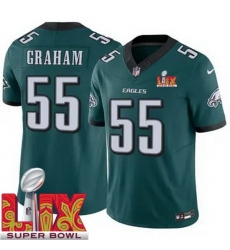 Men's Philadelphia Eagles Brandon Graham #55 Green 2024 2025 Super Bowl LIX F U S E Stitched NFL Jersey