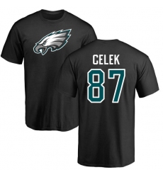 Nike Philadelphia Eagles #87 Brent Celek Black Name & Number Logo T-Shirt