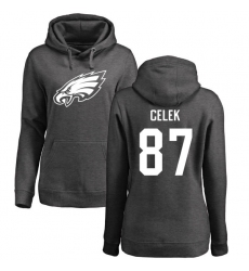 Women's Nike Philadelphia Eagles #87 Brent Celek Ash One Color Pullover Hoodie