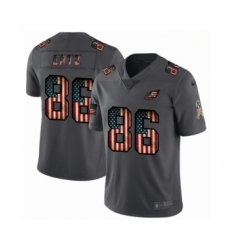 Men's Philadelphia Eagles #86 Zach Ertz Limited Black USA Flag 2019 Salute To Service Football Jersey