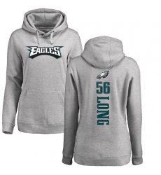 Women's Nike Philadelphia Eagles #56 Chris Long Ash Backer Pullover Hoodie