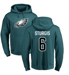 Nike Philadelphia Eagles #6 Caleb Sturgis Green Name & Number Logo Pullover Hoodie