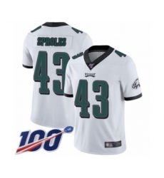 Men's Philadelphia Eagles #43 Darren Sproles White Vapor Untouchable Limited Player 100th Season Football Jersey
