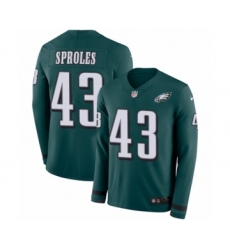 Youth Nike Philadelphia Eagles #43 Darren Sproles Limited Green Therma Long Sleeve NFL Jersey