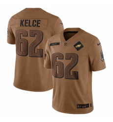 Men's Philadelphia Eagles #62 Jason Kelce Nike Brown 2023 Salute To Service Limited Jersey