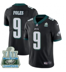 Men's Nike Philadelphia Eagles #9 Nick Foles Black Alternate Vapor Untouchable Limited Player Super Bowl LII Champions NFL Jersey