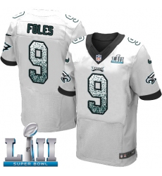 Men's Nike Philadelphia Eagles #9 Nick Foles White Road Drift Fashion Super Bowl LII NFL Jersey