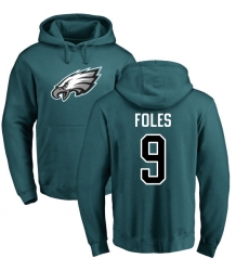 Nike Philadelphia Eagles #9 Nick Foles Green Name & Number Logo Pullover Hoodie