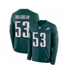 Men's Nike Philadelphia Eagles #53 Nigel Bradham Limited Green Therma Long Sleeve NFL Jersey