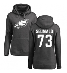 Women's Nike Philadelphia Eagles #73 Isaac Seumalo Ash One Color Pullover Hoodie