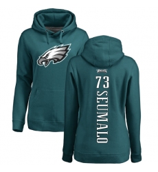 Women's Nike Philadelphia Eagles #73 Isaac Seumalo Green Backer Pullover Hoodie