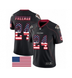 Men's Nike Atlanta Falcons #24 Devonta Freeman Limited Black Rush USA Flag NFL Jersey
