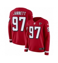 Women's Nike Atlanta Falcons #97 Grady Jarrett Limited Red Therma Long Sleeve NFL Jersey