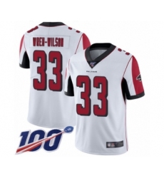 Men's Atlanta Falcons #33 Blidi Wreh-Wilson White Vapor Untouchable Limited Player 100th Season Football Jersey