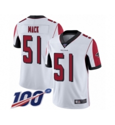 Men's Atlanta Falcons #51 Alex Mack White Vapor Untouchable Limited Player 100th Season Football Jersey