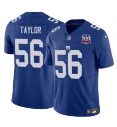 Men's New York Giants #56 Lawrence Taylor Blue 2024 F.U.S.E. 100TH Season Vapor Untouchable Limited Stitched Jersey